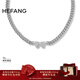 HEFANG何方珠寶枯葉蝶短項鏈鎖骨鏈女士輕奢高級感生日新年禮物送女友 銀色