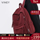 viney新款雙肩包女時(shí)尚書(shū)包初中生高中大學(xué)生大容量背包戶(hù)外出游旅行包 酒紅色 高顏值簡(jiǎn)約百搭通勤電腦包
