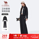 駱駝（CAMEL）立領(lǐng)運動(dòng)套裝女棉感休閑運動(dòng)服兩件套 J25CAXLN012 幻影黑 M
