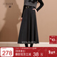 三彩【綿羊毛】2025冬季新款復古半身裙毛呢傘裙A字裙寬松長(cháng)裙S