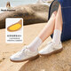 暇步士（Hush Puppies）德訓鞋女春夏運動(dòng)真皮休閑鞋百搭時(shí)尚薄底板鞋 泡沫白 37