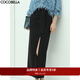 COCOBELLA設計感捏褶高開(kāi)叉通勤OL半身裙25夏氣質(zhì)職業(yè)西裝裙HS103 黑色 S