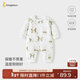 童泰（TONGTAI）嬰兒連體秋冬寶寶保暖衣服夾棉哈衣爬服TS43J187-DS綠色66cm