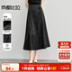 尚都比拉新中式國風(fēng)半身裙女春秋a字顯瘦改良馬面裙黑色中長(cháng)裙 黑色 XL