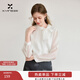 香影法式白色襯衫女長(cháng)袖2026春季新款正肩襯衣蝴蝶結飄帶通勤上衣 米白 S 155/80A/85-95斤