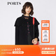 PORTS寶姿 新品女裝簡(jiǎn)約荷葉邊棒球領(lǐng)大衣SA9C016GZW010 黑色 XS (2)
