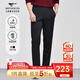 七匹狼休閑褲男加絨褲冬季加厚保暖褲男裝純色直筒長(cháng)褲子男通勤商務(wù)褲裝 001(黑色)-黃金絨 34