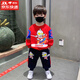 酷樂(lè )羊奧特曼衣服男童春秋裝套裝2024新款兒童裝男寶加絨衛衣痞帥氣男孩 紅色劃水兩件套【春秋】 110