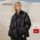 editionE+輕生活系列冬新款升溫蓄熱輕暖無(wú)領(lǐng)鵝絨羽絨服 黑色 M 尺碼偏大，建議拍小一碼