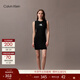 Calvin KleinJeans夏季女士潮流休閑通勤ck印花純棉顯瘦無(wú)袖針織背心連衣裙 UB1-太空黑 S