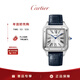 卡地亞(Cartier)山度士系列機械手表男款白盤(pán)皮帶33.9mmWSSA0032 禮物