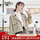 betu百圖女裝春秋韓版寬松炸街小個(gè)子外套短風(fēng)衣2201T35 卡其 M