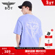 BOY LONDON【月落星河】夏短袖情侶款燙鉆三鷹標時(shí)尚潮牌T恤N01004 紫色 M