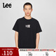 Lee25新品舒適版圓領(lǐng)Logo印花男女同款短袖T恤休閑潮LUT0098394LE 黑色（尺碼偏大，拍小一碼） XL