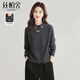 絲柏舍翻領(lǐng)長(cháng)袖針織衫女2026春裝新款時(shí)尚簡(jiǎn)約套頭純色氣質(zhì)上衣