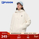 FILA FUSION斐樂(lè )潮牌情侶款連帽男女衛衣秋新款純棉寬松針織上衣 【加絨】牧筠白-IV S 165/88A/S