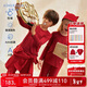 愛(ài)慕兒童小暖氣【輕暖】保暖內衣男女童吸濕發(fā)熱秋衣秋褲套裝 新年紅 170