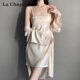 拉夏貝爾（La Chapelle）性感睡衣女冰絲一字領(lǐng)輕奢高級感純欲風(fēng)吊帶春秋夏季睡裙睡袍套裝