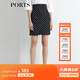PORTS寶姿  新品商場(chǎng)同款女裝條紋高腰半身裙通勤顯瘦SN8S007HFD014 黑色 S (4)