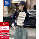 唐獅（TonLion）2025女立領(lǐng)拉鏈袖子拼接長(cháng)袖T恤 藏青 S 