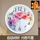 BOGO TIME電波時(shí)鐘掛鐘靜音簡(jiǎn)約現代客廳圓形掃秒自動(dòng)對時(shí)創(chuàng  )意臥室鐘表掛墻 白色框+10英寸-25cm 七彩氣泡 標準機芯-手動(dòng)調時(shí)(全球使用)