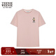 Teenie Weenie小熊女裝T恤夏季休閑青春活力寬松舒適明線(xiàn)短袖上衣 粉色 M