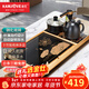 金灶（KAMJOVE） 鋼化玻璃茶盤(pán)排水功夫茶具套裝自動(dòng)上水電熱水壺茶臺家用 L-510 搭配K9黑色電茶爐
