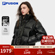 FILA FUSION斐樂(lè )潮牌羽絨服女冬新款時(shí)尚寬松立領(lǐng)保暖皮夾克 正黑色-BK M 165/84A/M