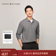 Tommy Hilfiger【透氣舒適】秋冬男裝經(jīng)典1985純色繡標珠地網(wǎng)眼長(cháng)袖T恤POLO 灰色P91 M （推薦：135-150斤）