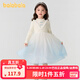 巴拉巴拉（BALABALA）童裝兒童連衣裙女童秋冬裝公主裙漸變網(wǎng)紗裙針織拼接洋氣 白藍色調00318 110