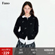 fano studios范洛Fano 少女感手工立體波點(diǎn)蝴蝶結百搭圓領(lǐng)毛衣開(kāi)衫外套女2025 黑色 現貨 M