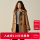 ELAND衣戀毛呢外套女單排扣帶帽大衣2025冬季新款 卡其色(35)Beige M /165