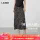 藍地（LANDI）[全場(chǎng)域]法式通勤波點(diǎn)包臀魚(yú)尾裙女長(cháng)款半身裙2025春夏新品 黑底白點(diǎn) M
