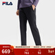 FILA 斐樂(lè )官方男士針織長(cháng)褲冬季新款時(shí)尚休閑基礎加絨直筒褲 正黑色-BK L 175/84A/L