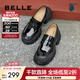 百麗（Belle）牛皮高跟厚底樂(lè )福鞋女商場(chǎng)同款簡(jiǎn)約單鞋B5C1DCA4 黑色 35 (225mm)