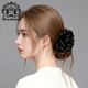 Royal sasa皇家莎莎法式玫瑰花發(fā)圈時(shí)尚洋氣緞面頭花輕奢扎馬尾丸子頭飾