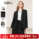 百圖betu女裝春季新款西裝氣質(zhì)小西服外套學(xué)院風(fēng)通勤西服2401T37 黑色 L