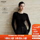 艾諾絲雅詩(shī)【商場(chǎng)同款】2025冬季新品百搭100%綿羊毛針織衫打底衫女40938089 黑色 M