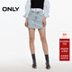ONLY2025秋季新款復古洗水修身高腰牛仔裙短裙半身裙女|125137012 J32 210洗水牛仔藍 L