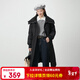 艾萊依（ERAL）冬季新款羽絨服仿羊羔毛領(lǐng)設計感長(cháng)款時(shí)尚加厚過(guò)膝外套上新年衣服 炭黑 S 155【建議80-110斤】