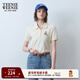 Teenie Weenie小熊女裝簡(jiǎn)約休閑夏季短袖POLO衫T恤時(shí)尚潮流短款上衣 淺卡其色 160/S