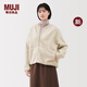 MUJI女式 長(cháng)毛抓絨 夾克女短外套25年冬季新品搖粒絨女裝 BB2T9C5A 象牙色 M (160/84A)