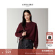 玖姿·安娜蔻優(yōu)雅淑女風(fēng)羊毛金蔥圓領(lǐng)落肩寬松針織衫女2025冬季新款 酒紅 M