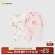 童泰（TONGTAI）嬰兒連體衣春秋季純棉衣服初生寶寶蝴蝶哈衣爬服和尚服粉色52cm