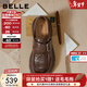 百麗（Belle）復古皮帶扣牛皮樂(lè )福鞋女2026春新商場(chǎng)同款厚底樂(lè )福鞋F2M1DAM6 棕色 36