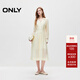 ONLY秋季氣質(zhì)優(yōu)雅套裝V領(lǐng)蕾絲中長(cháng)款連衣裙女|124307047 A01 白鷺色 M (165) 84A