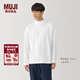 MUJI男式 起毛 半高領(lǐng)長(cháng)袖T恤  男士打底衫男款春秋男裝  AB1MUA4A 白色 S (165/84A)