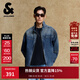 杰克·瓊斯（JACK&JONES）25年男裝秋季牛仔外套男潮流立領(lǐng)寬松休閑上衣藍色拉鏈復古夾克 E39中藍牛仔 常規 M （175）