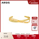 Arsis純真年代復古交織飄帶手鐲手鏈女手串法式輕奢高級生日禮物送女友 復古交織飄帶手鐲（金色）