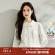 茵曼（INMAN）新中式國風(fēng)盤(pán)扣長(cháng)袖襯衣女2025春秋季高級感提花時(shí)尚百搭襯衫 米白 S